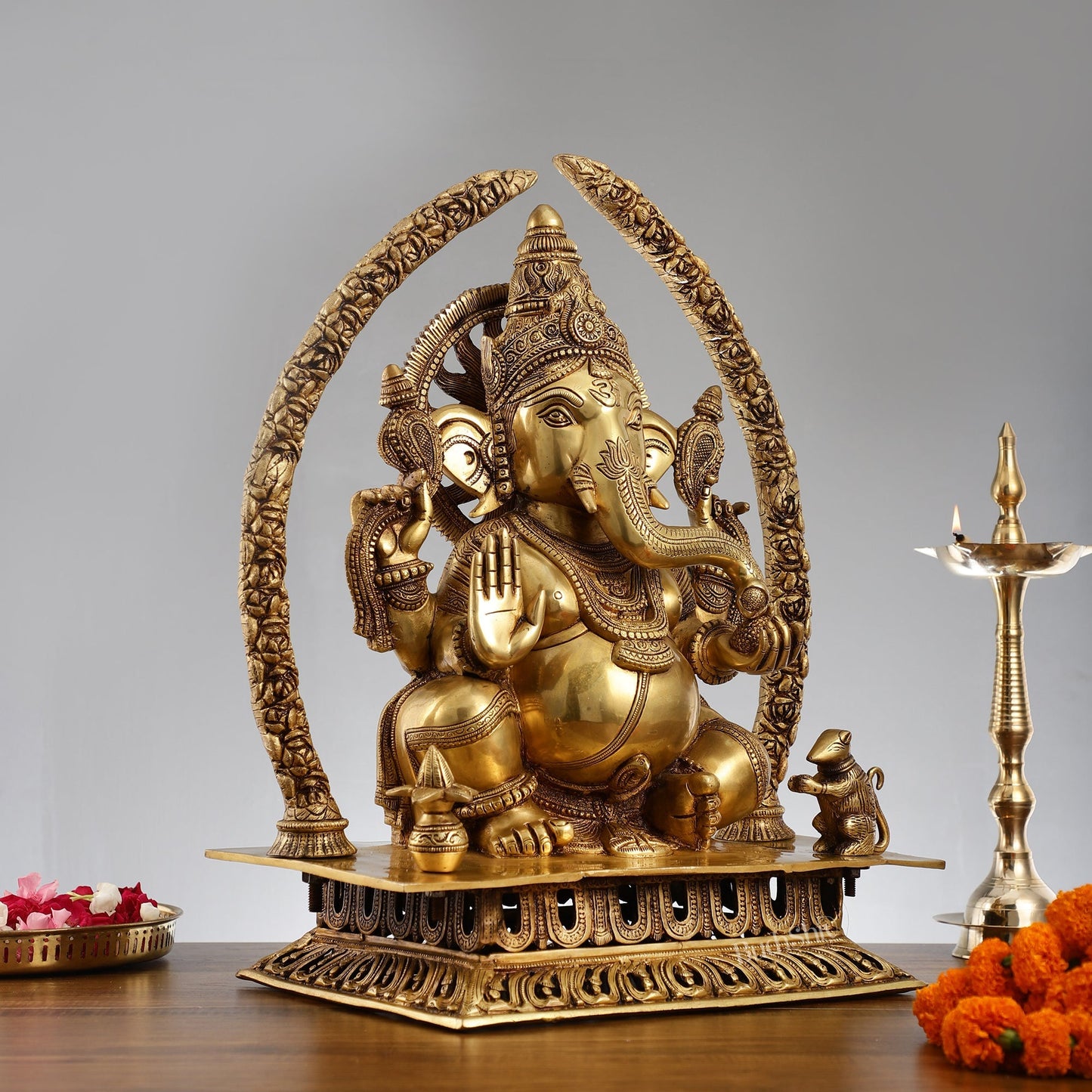 Handcrafted Superfine Brass Ganapathi Statue 22 inch