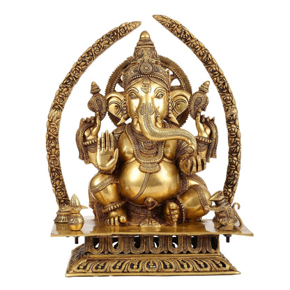 Handcrafted Superfine Brass Ganapathi Statue 22 inch