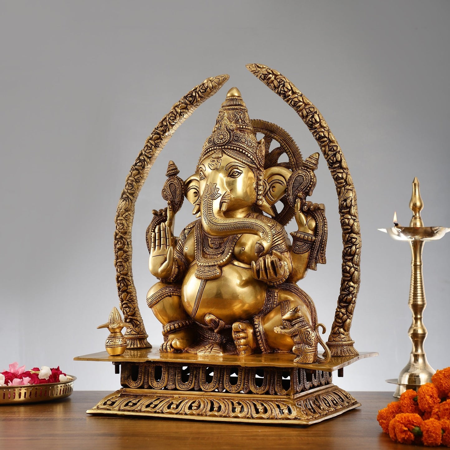 Handcrafted Superfine Brass Ganapathi Statue 22 inch