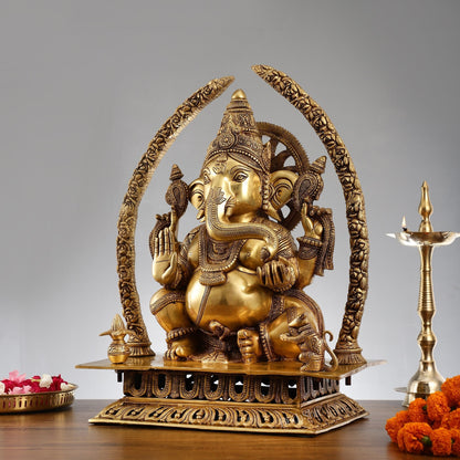 Handcrafted Superfine Brass Ganapathi Statue 22 inch
