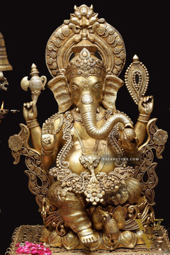 Handcrafted Superfine Brass Ganapati Statue 30"