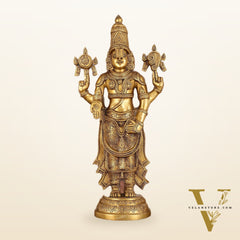 Handcrafted Superfine Brass Lord Tirupati Balaji Sculpture - 24"