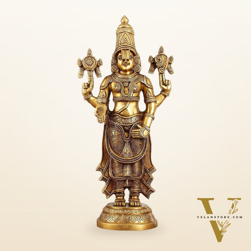 Handcrafted Superfine Brass Lord Tirupati Balaji Sculpture – 24 Inch