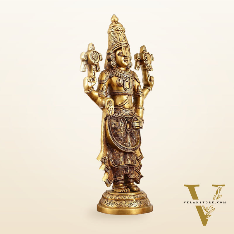 Handcrafted Superfine Brass Lord Tirupati Balaji Sculpture – 24 Inch