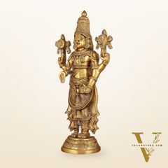 Handcrafted Superfine Brass Lord Tirupati Balaji Sculpture - 24"