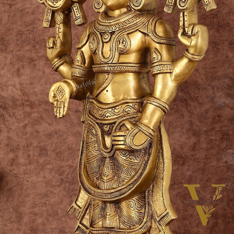 Handcrafted Superfine Brass Lord Tirupati Balaji Sculpture - 24"