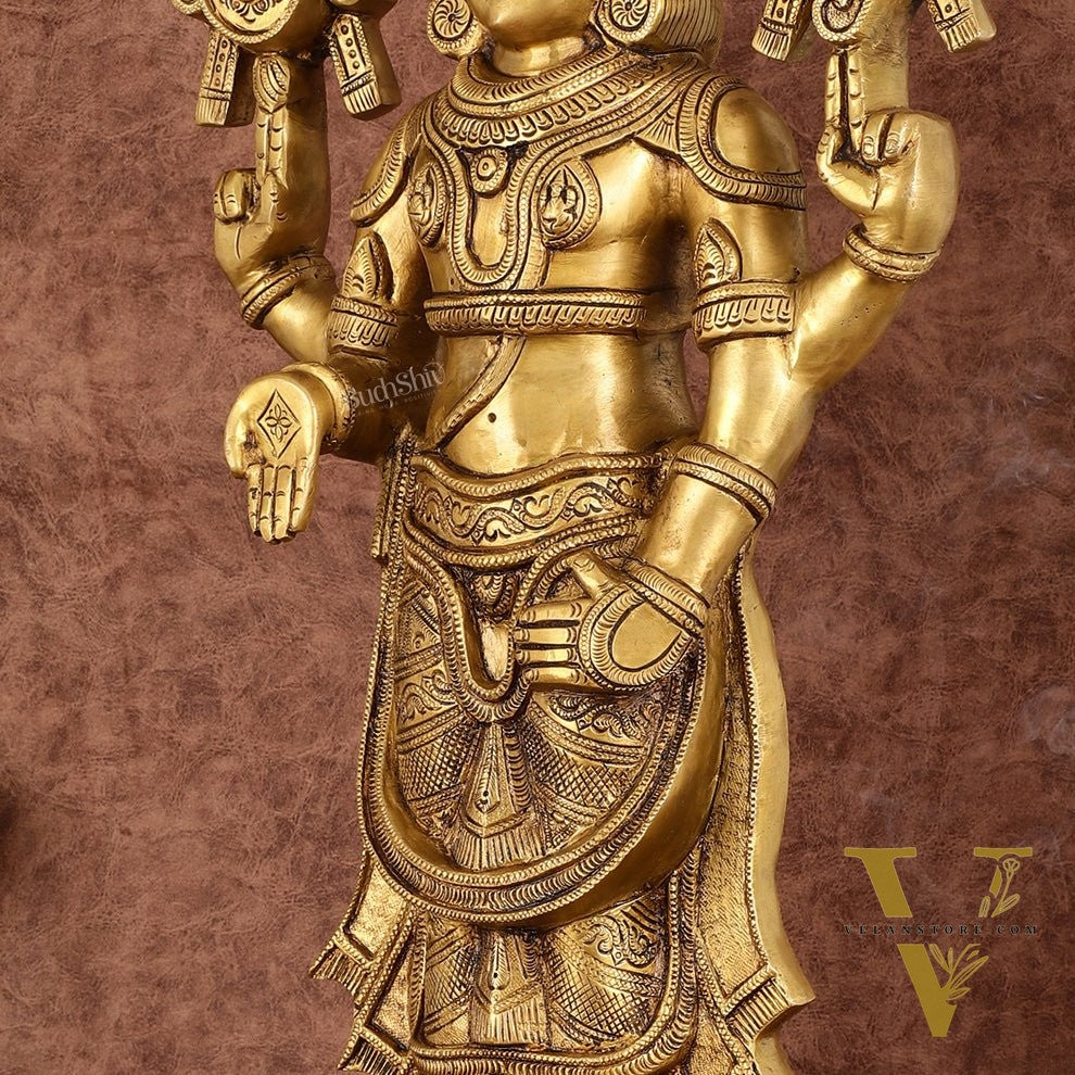 Handcrafted Superfine Brass Lord Tirupati Balaji Sculpture - 24"