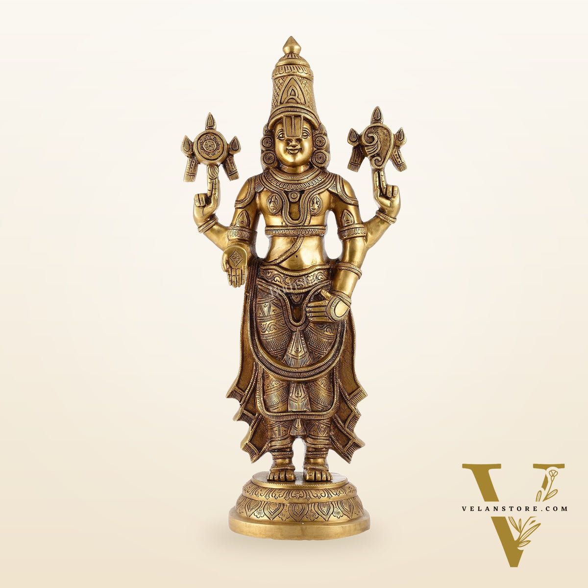 Handcrafted Superfine Brass Lord Tirupati Balaji Sculpture – 24 Inch