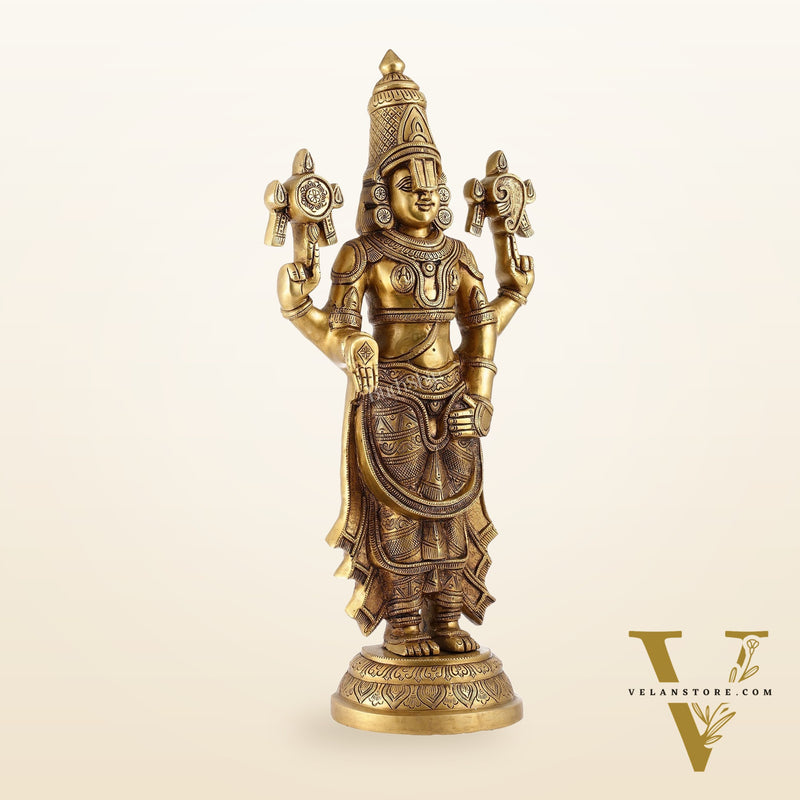 Handcrafted Superfine Brass Lord Tirupati Balaji Sculpture – 24 Inch
