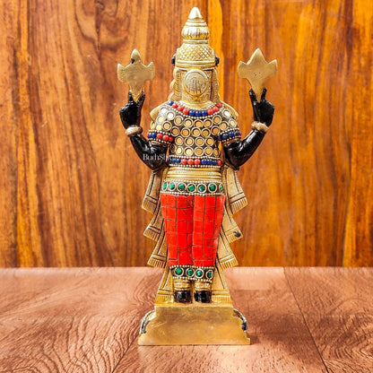 Handcrafted Superfine Brass Lord Venkateshwara Tirupati Balaji Idol  9 inch