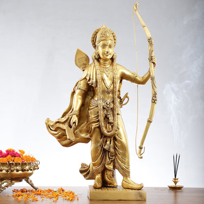 Handcrafted Superfine Brass Statue - Lord Shri Ram Chandra | 26 inch
