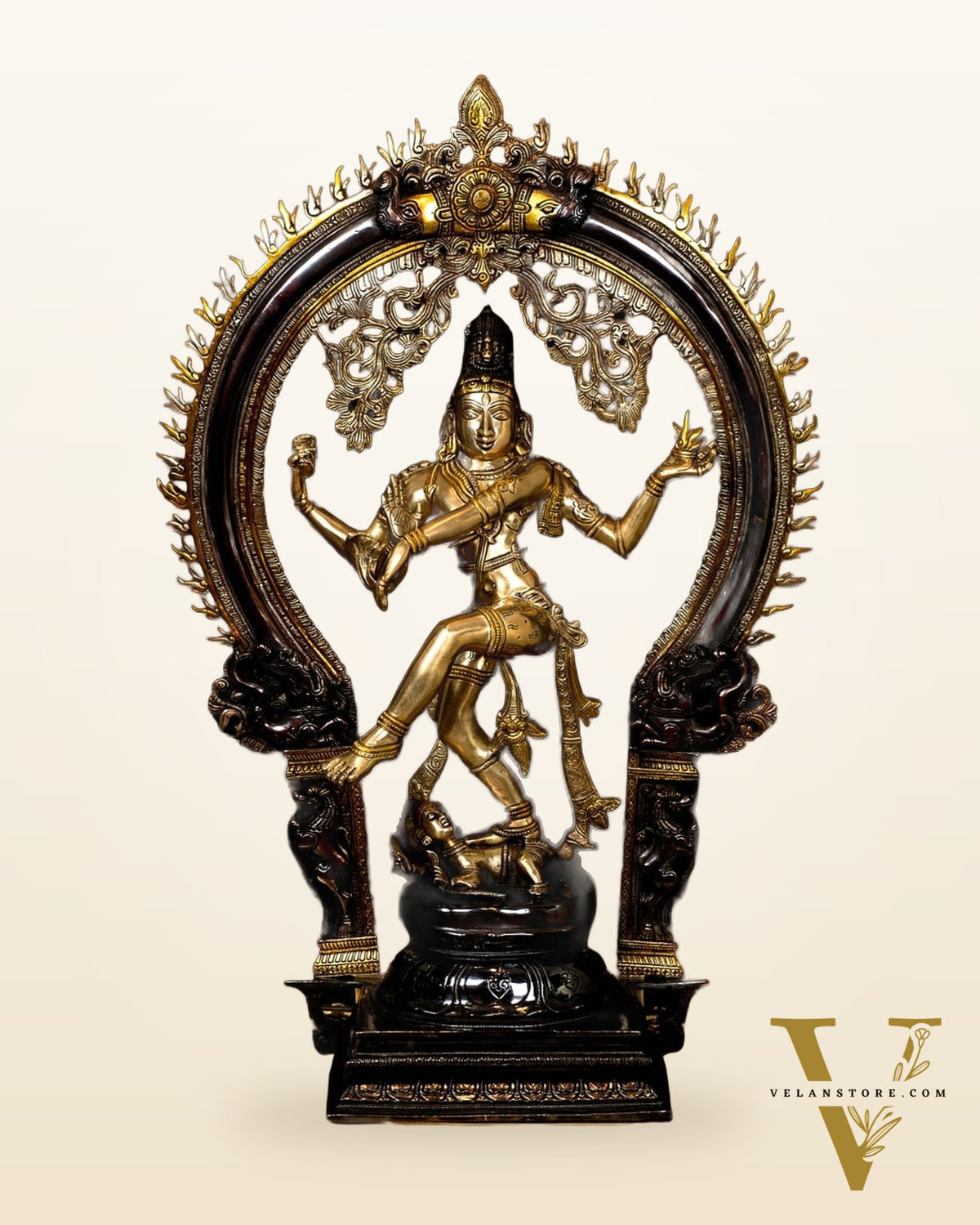 Handcrafted Three Tone Finish Brass Nataraja Statue - 26 Inch