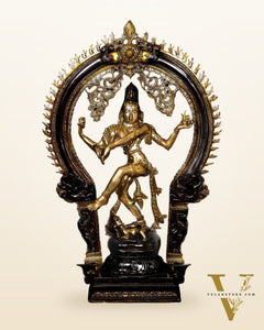 Handcrafted Three Tone Finish Brass Nataraja Statue - 26 Inch