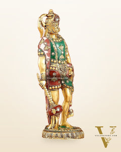 Handmade Brass Lord Hanuman Statue | 10" Height | stonework