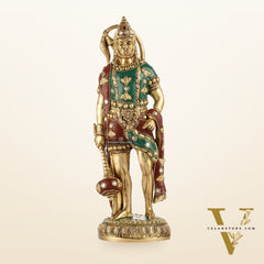 Handmade Brass Lord Hanuman Statue | 10" Height | stonework