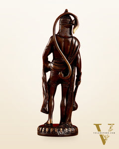 Handmade Brass Lord Hanuman Statue | Brown Gold Finish | 10" Height
