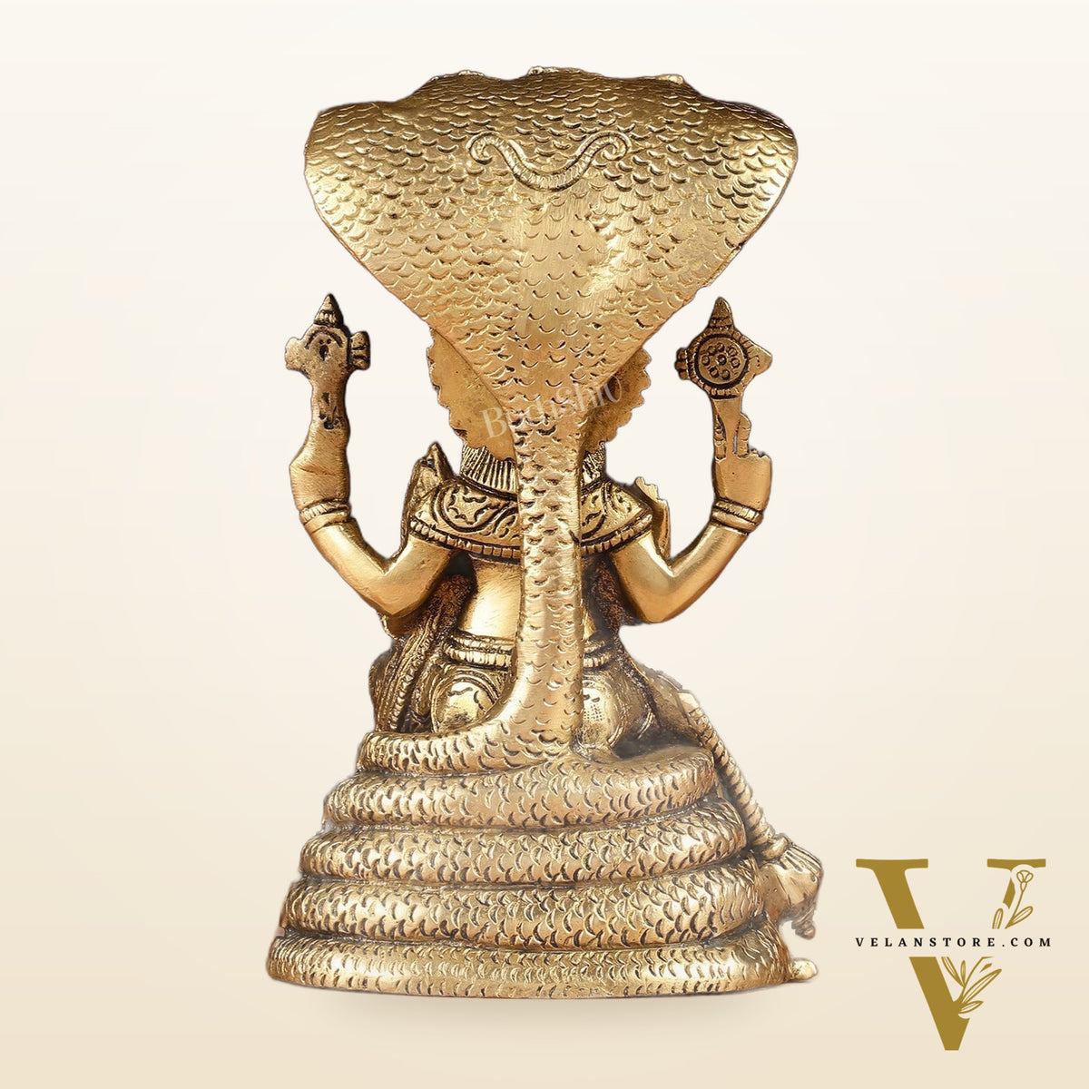 Handmade Brass Narasimha Lakshmi Statue - 8 inch