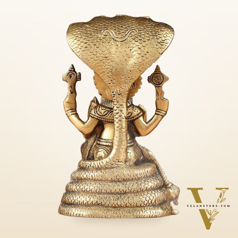 Handmade Brass Narasimha Lakshmi Statue - 8 inch