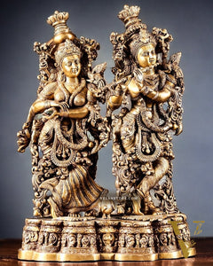 Handmade Brass Radha krishna Idol together 28 inch