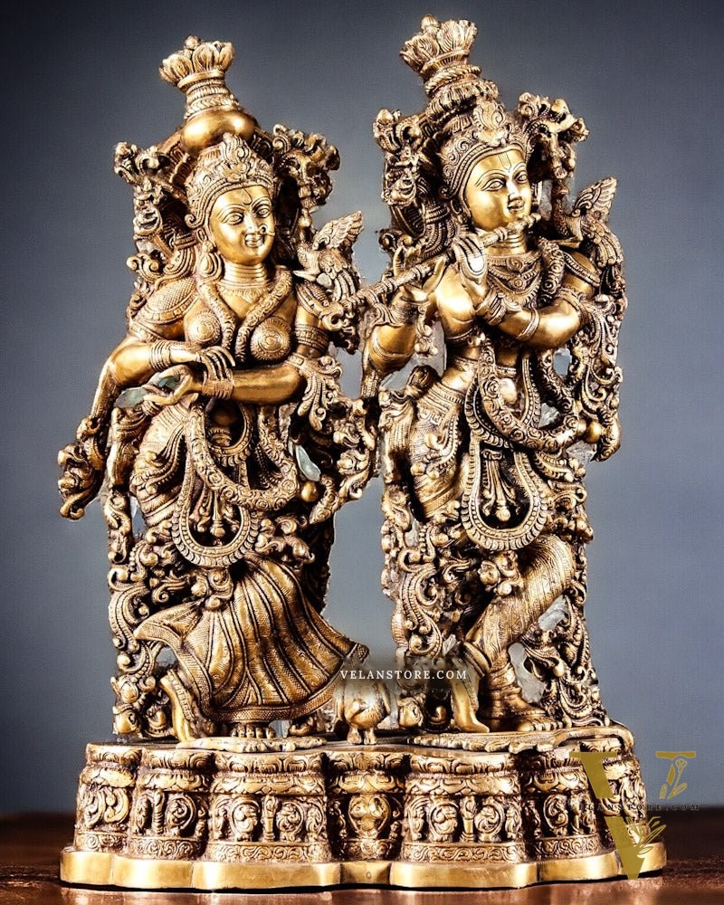 Handmade Brass Radha krishna Idol together 28 inch