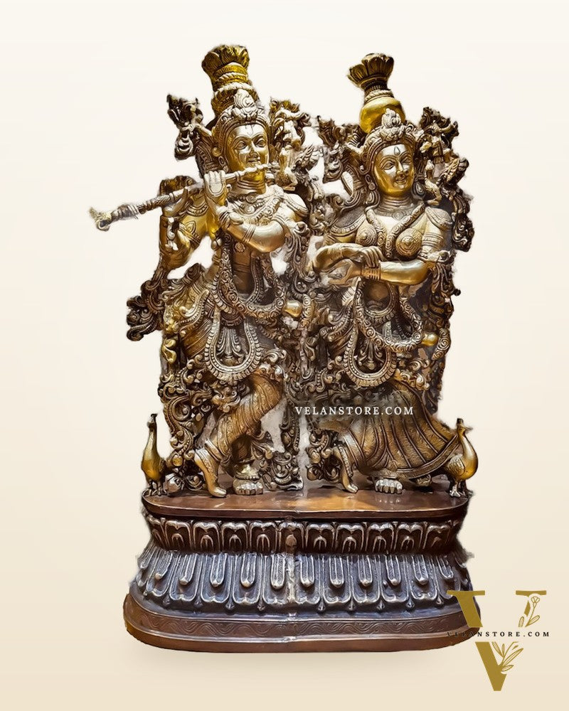 Handmade Brass Radha krishna Idol together 30 inch