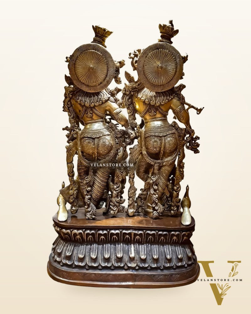 Handmade Brass Radha krishna Idol together 30 inch