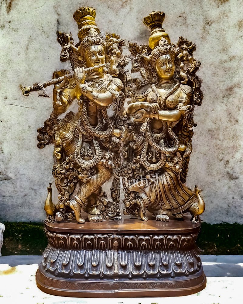 Handmade Brass Radha krishna Idol together 30 inch