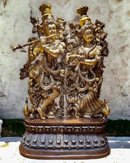 Handmade Brass Radha krishna Idol together 30 inch