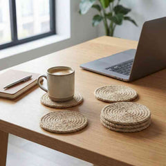 Handmade Cotton Jute Coaster Set of 4