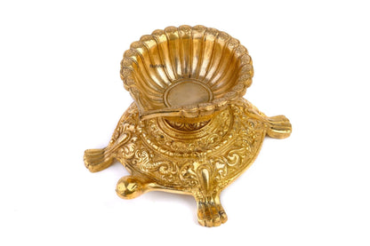 Pure Brass Vastu Tortoise Diya Lamp 6 inch