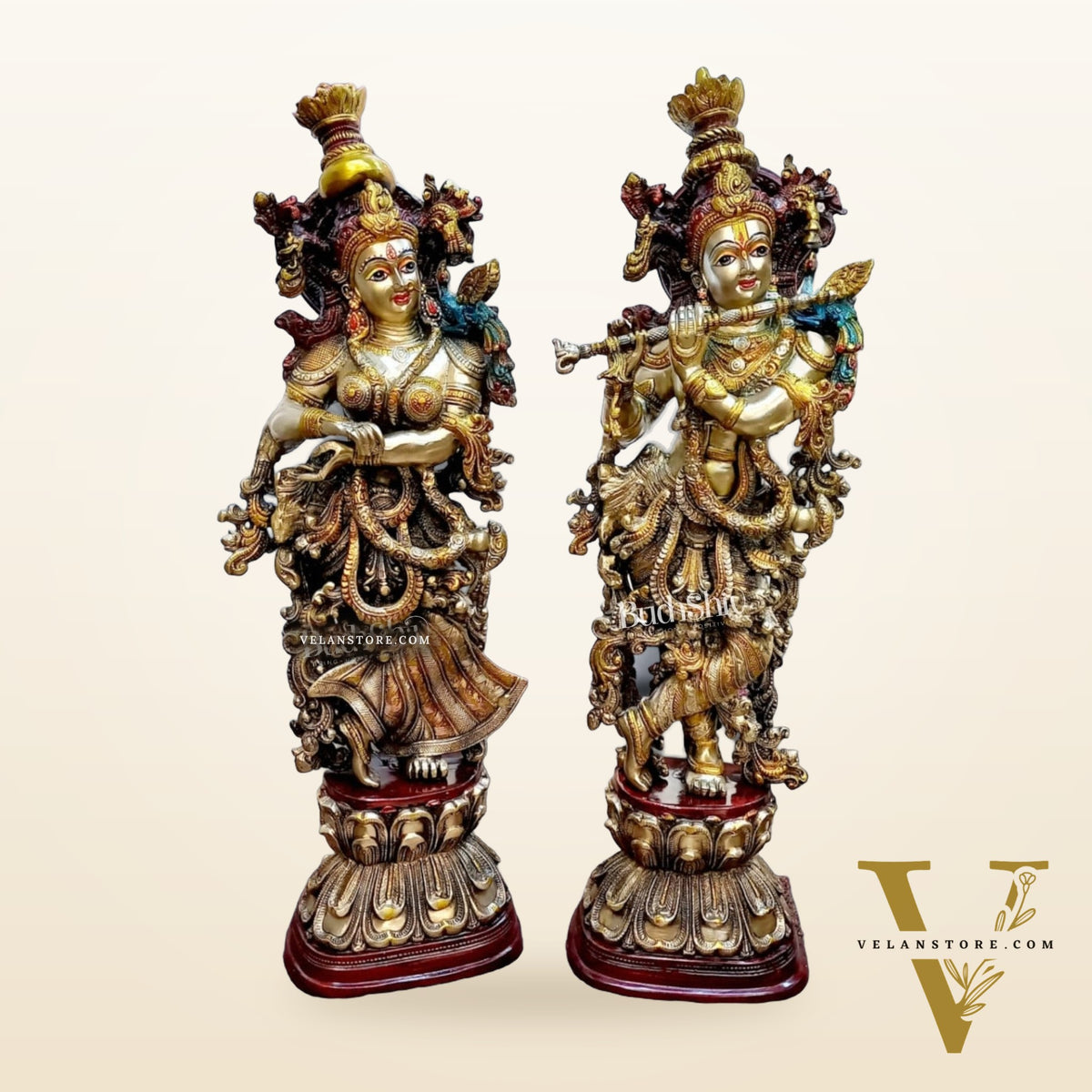 Handmade Radha krishna Idol - Exquisitely Hand-Painted