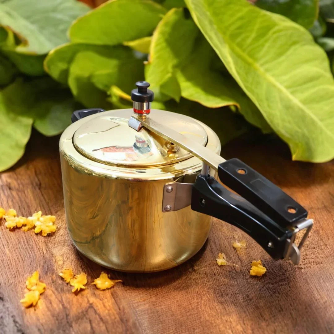 Brass Cooker with tin coating |  Pital Pressure Cooker