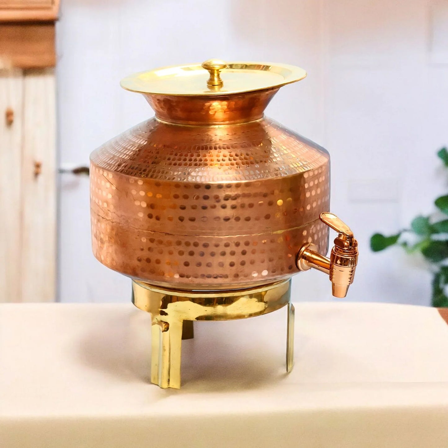 Handmade Pure Copper Water Dispenser With Stand