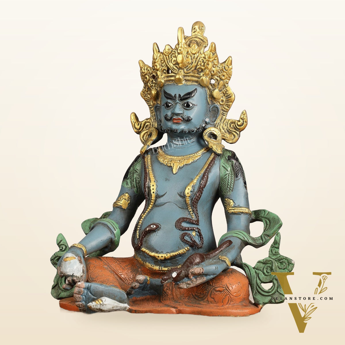 Handpainted Brass Kuber Idol | 10"
