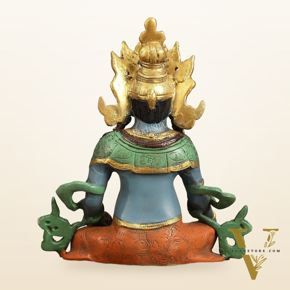 Handpainted Brass Kuber Idol | 10"
