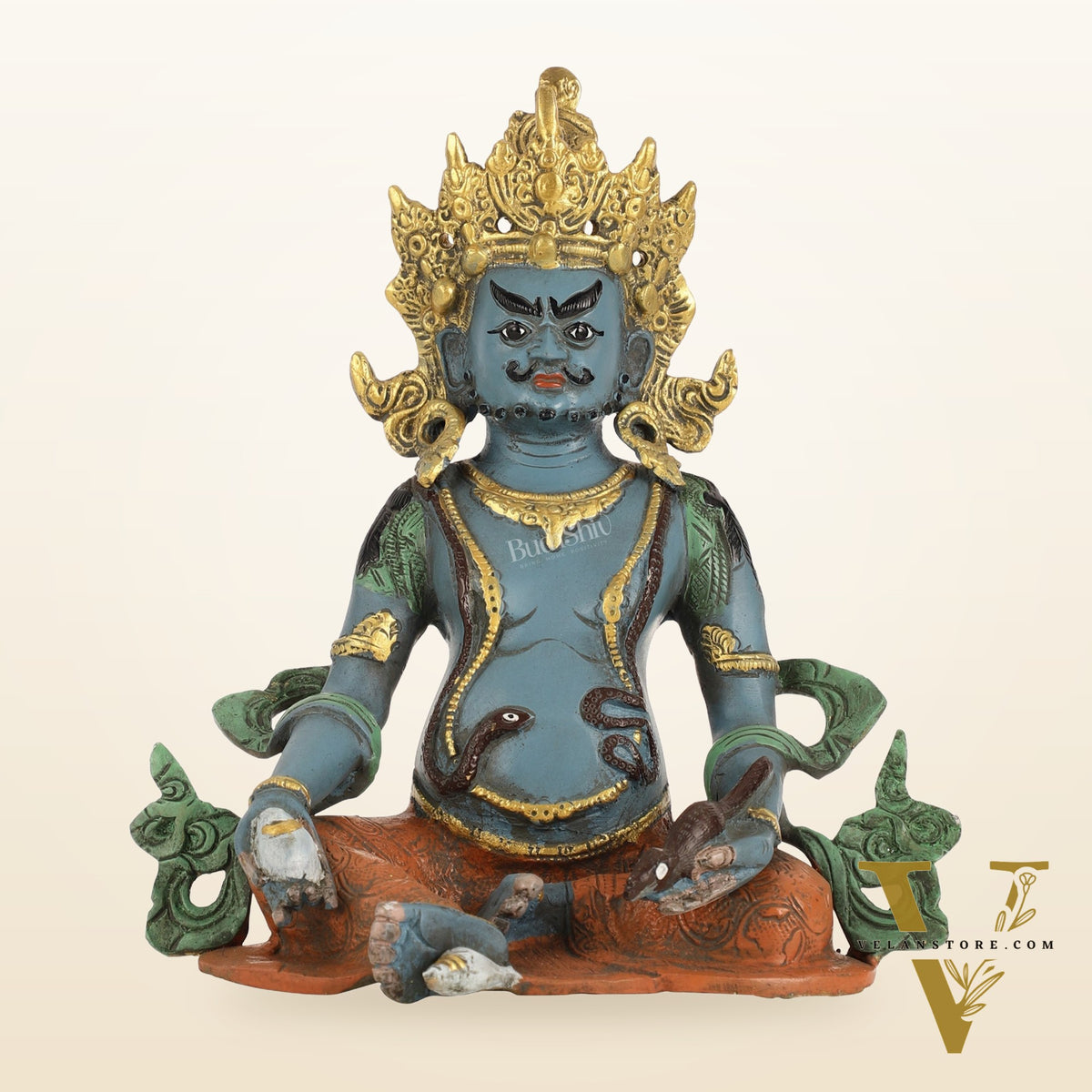 Handpainted Brass Kuber Idol | 10"