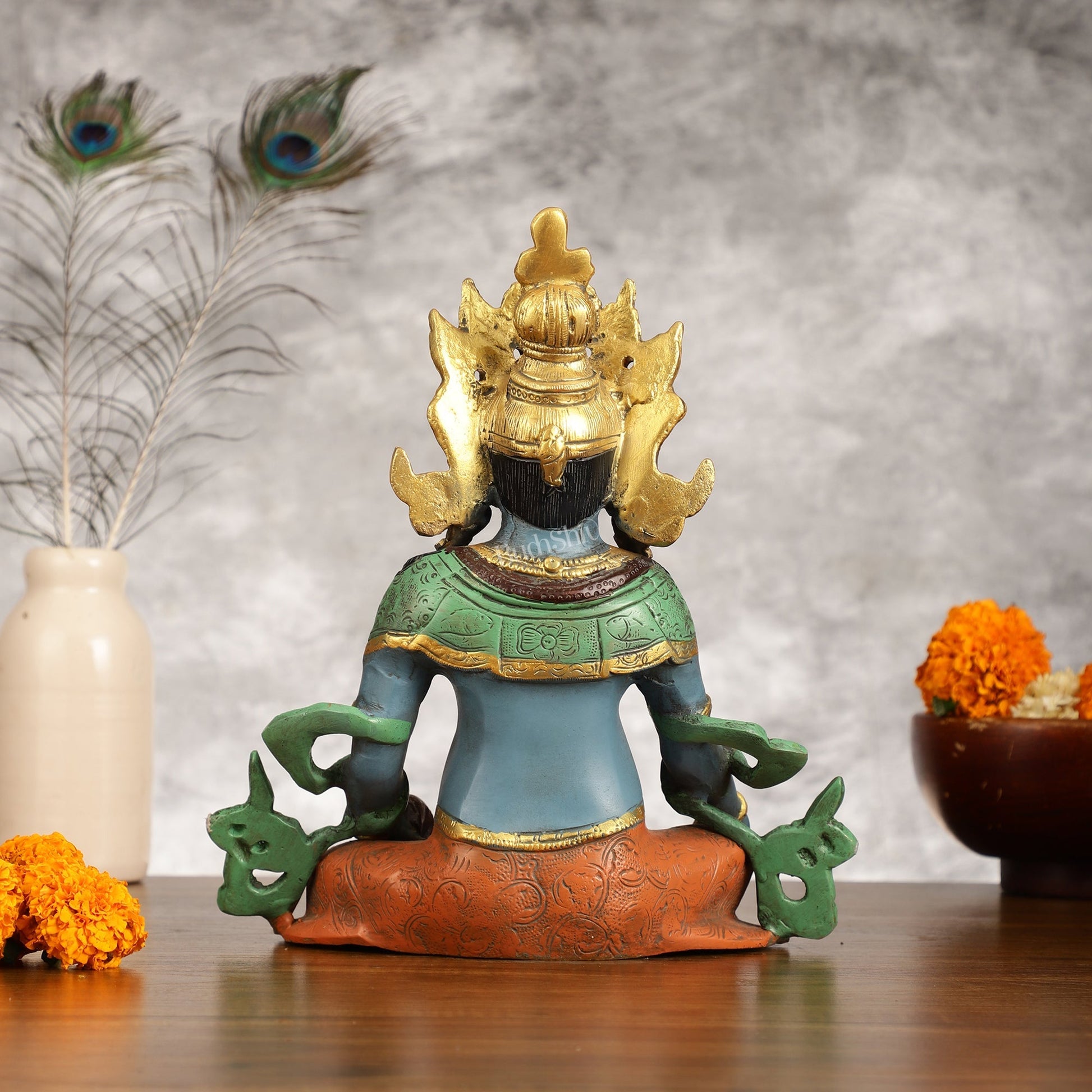 Handpainted Brass Kuber Idol | 10"