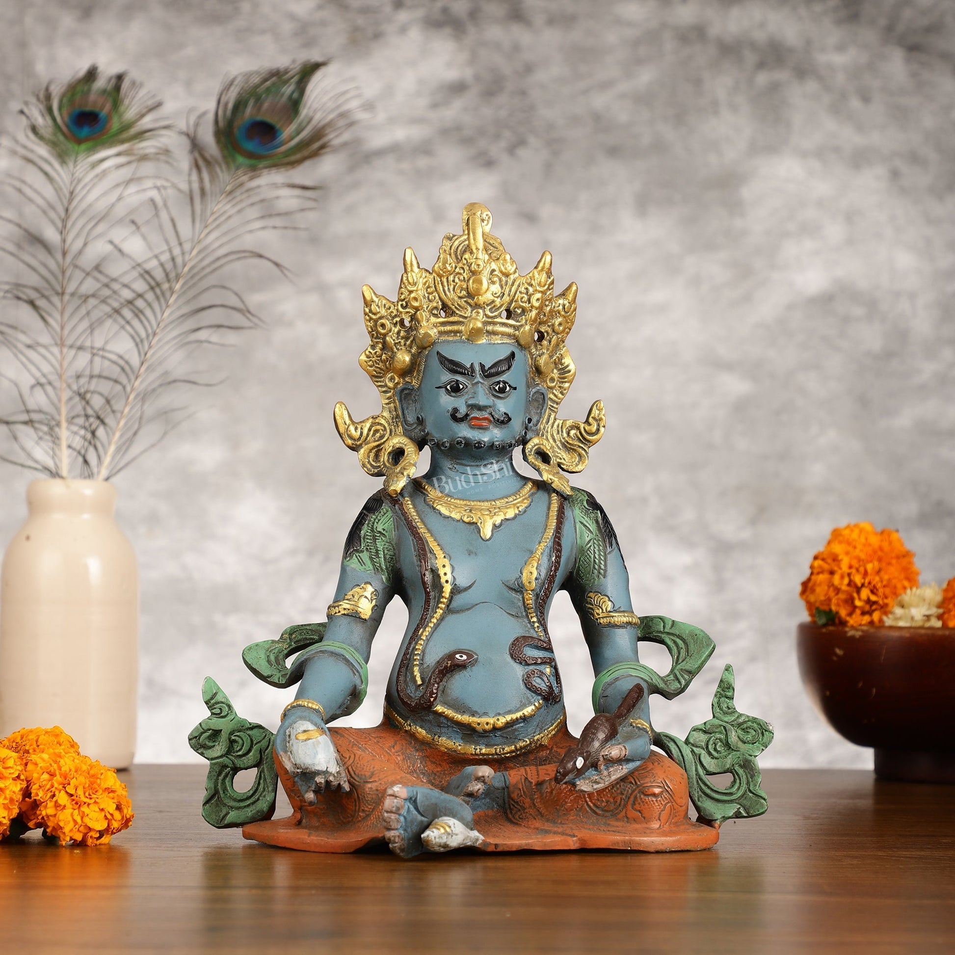 Handpainted Brass Kuber Idol | 10"