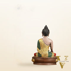 Handpainted Brass Superfine Buddha Statue - 8-inch