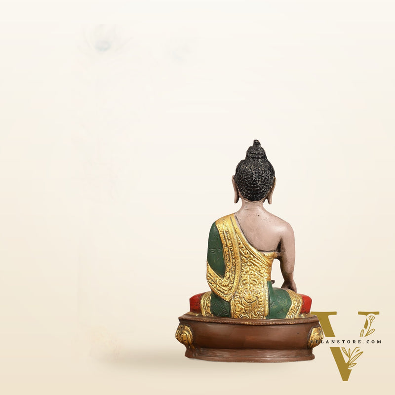 Handpainted Brass Superfine Buddha Statue - 8-inch