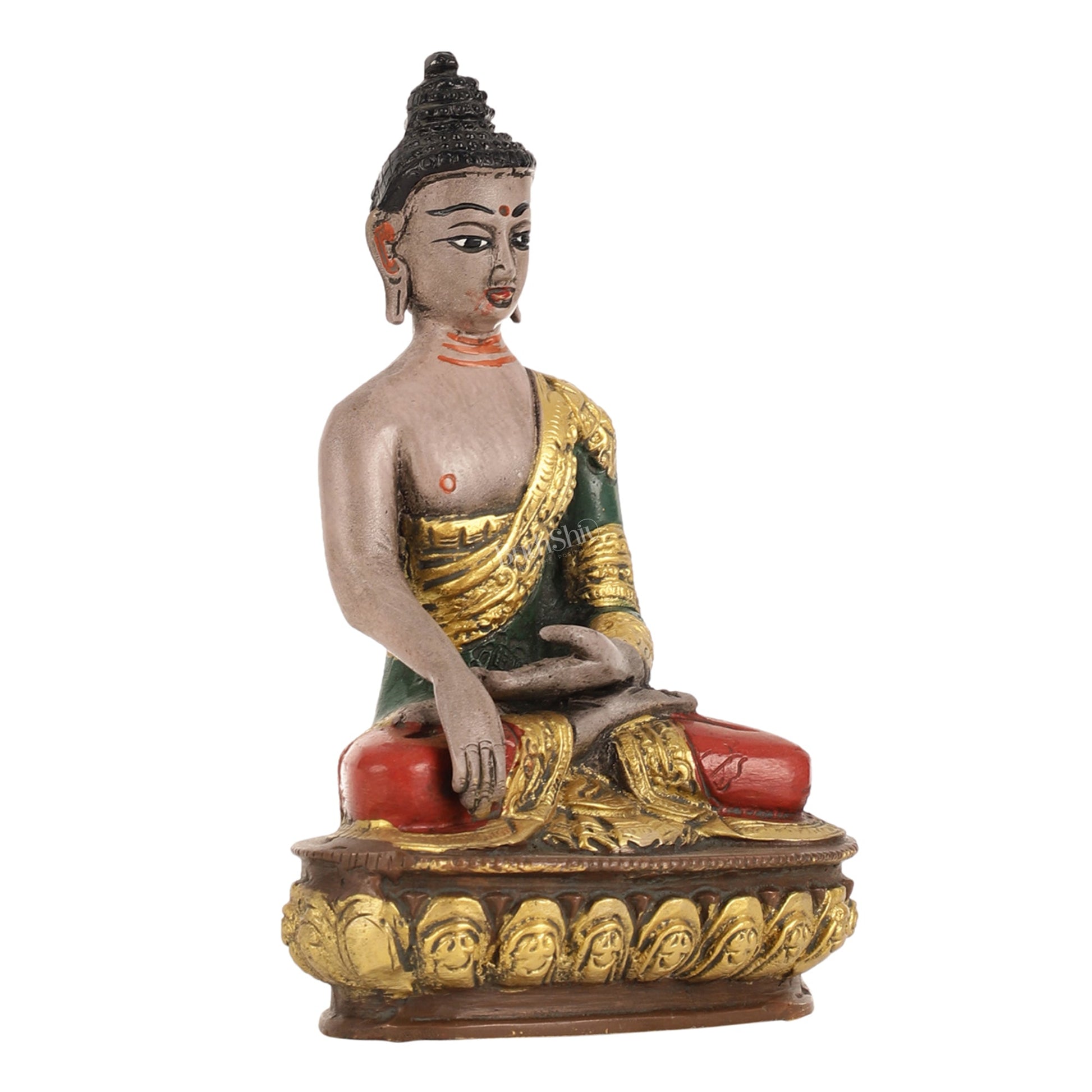 Handpainted Brass Superfine Buddha Statue - 8-inch