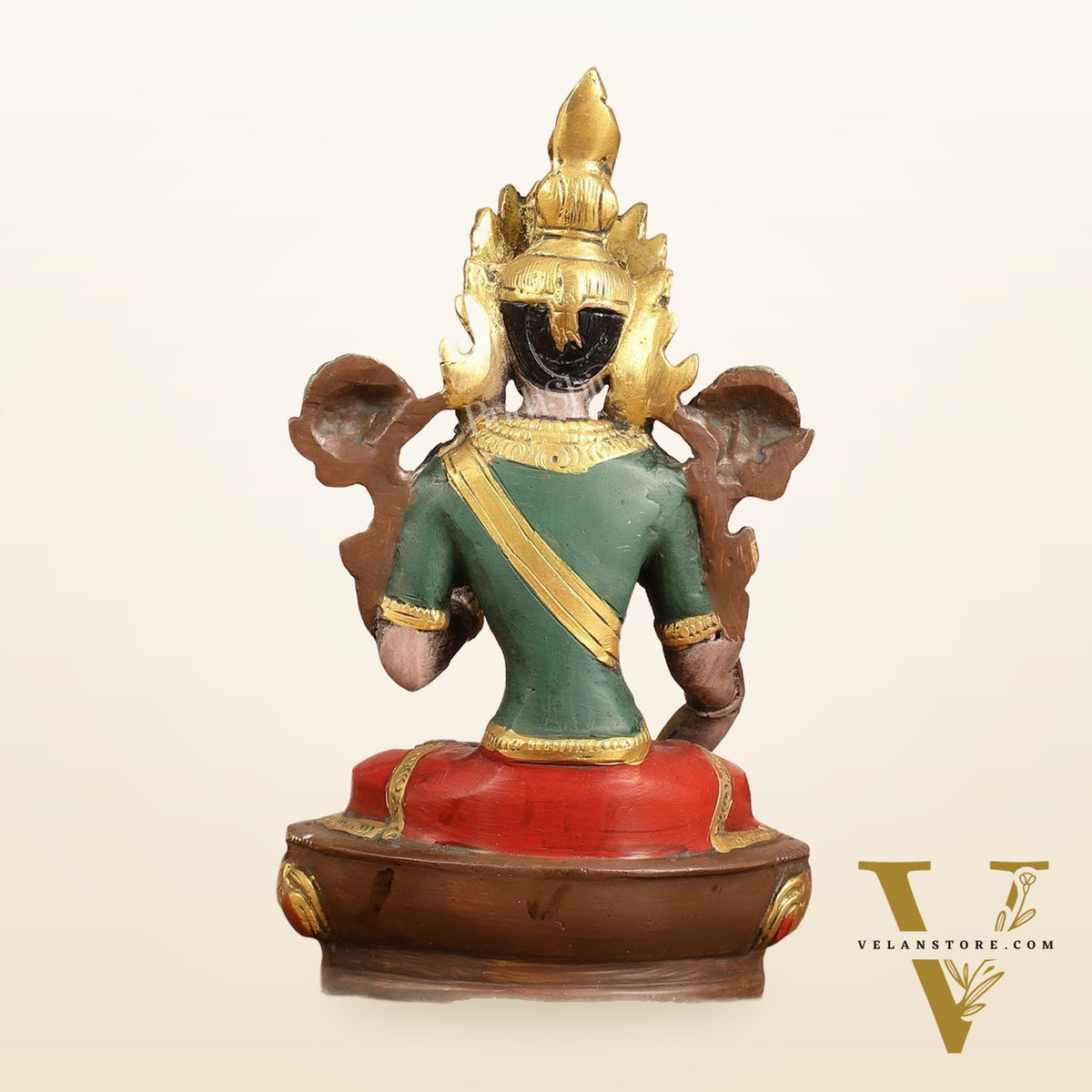 Handpainted Brass White Tara Idol | 8.5"