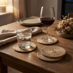 Handmade Cotton Jute Coaster Set of 4