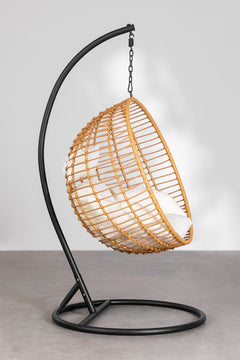 Custodia Single Seater Hanging Swing With Stand For Balcony, Garden Swing (Honey)