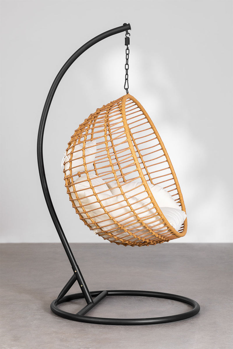 Custodia Single Seater Hanging Swing With Stand For Balcony, Garden Swing (Honey)