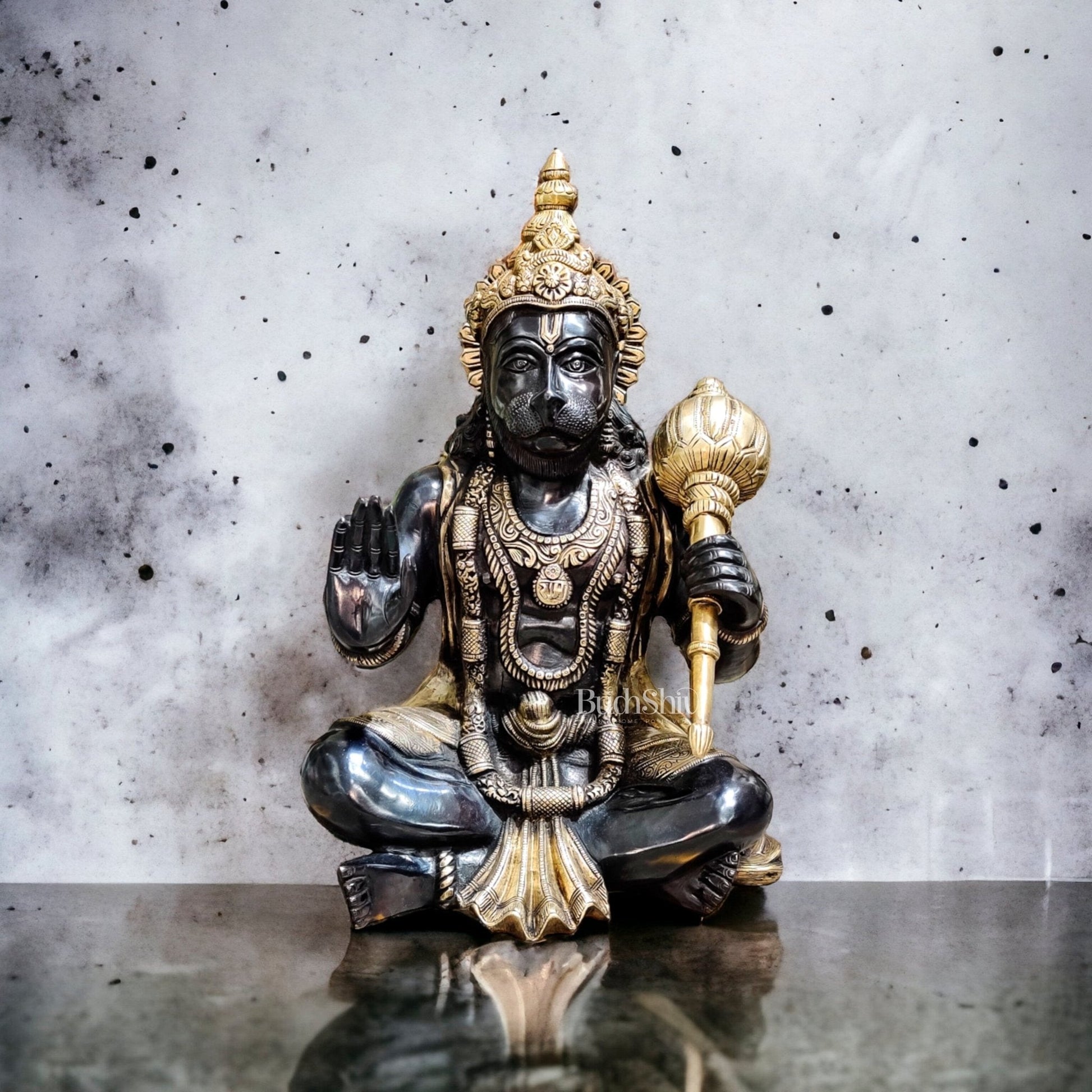 Hanuman Aashirwaad Brass Idol | Handcrafted in Superfine Brass | 17" Height