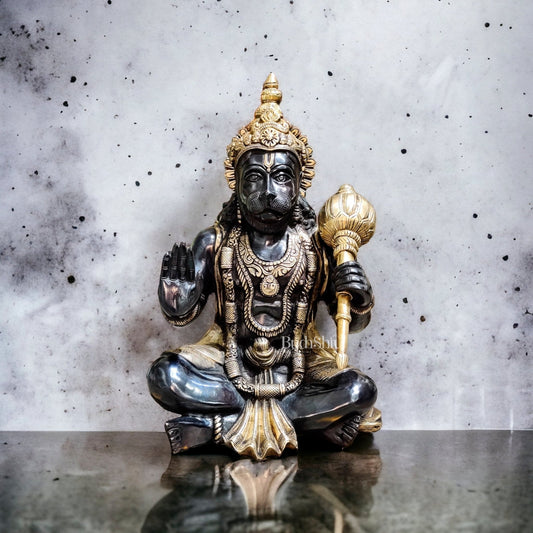 Hanuman Aashirwaad Brass Idol | Handcrafted in Superfine Brass | 17" Height