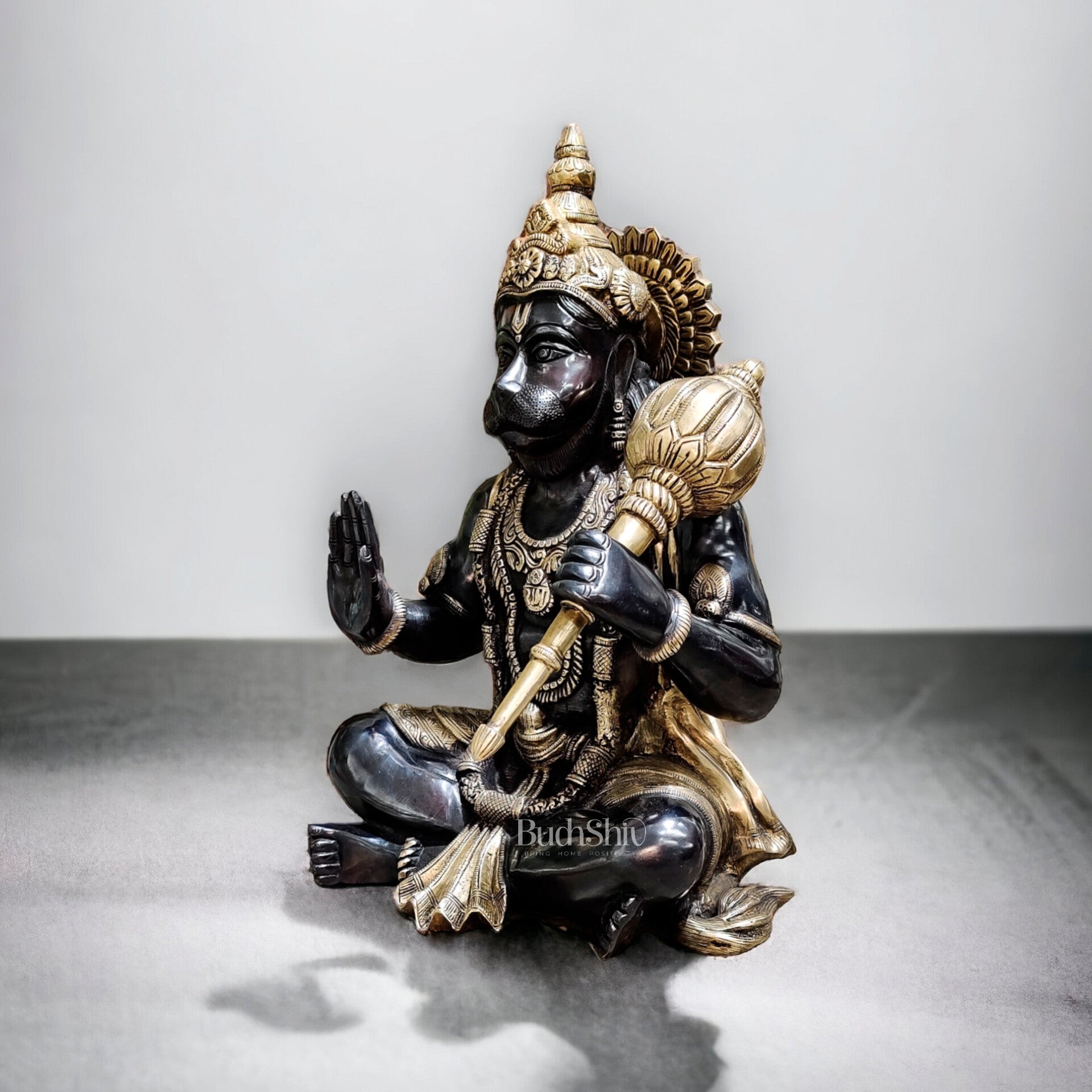 Hanuman Aashirwaad Brass Idol | Handcrafted in Superfine Brass | 17" Height