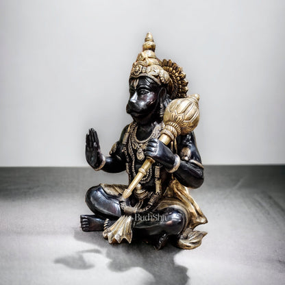 Hanuman Aashirwaad Brass Idol | Handcrafted in Superfine Brass | 17" Height