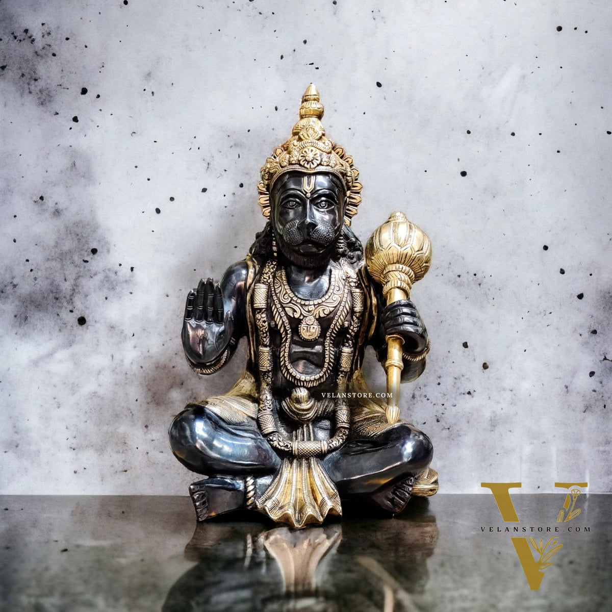 Hanuman Aashirwaad Brass Idol | Handcrafted in Superfine Brass | 17" Height